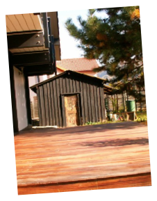 terrasse en bois et cabanon